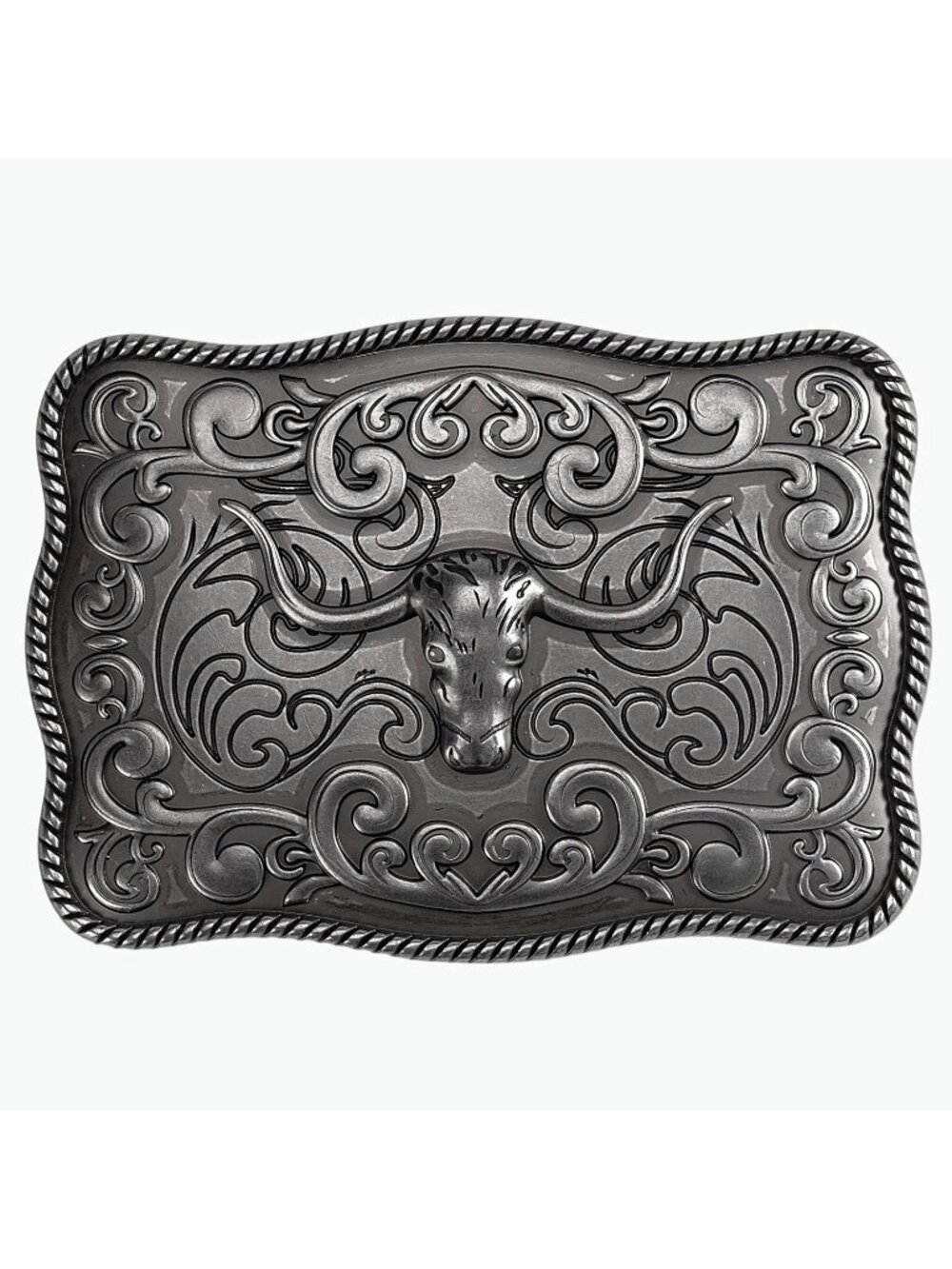 Men Silver Cow-b Western Accessory Belt Buckle 1.5 Inch Heavy Duty Style